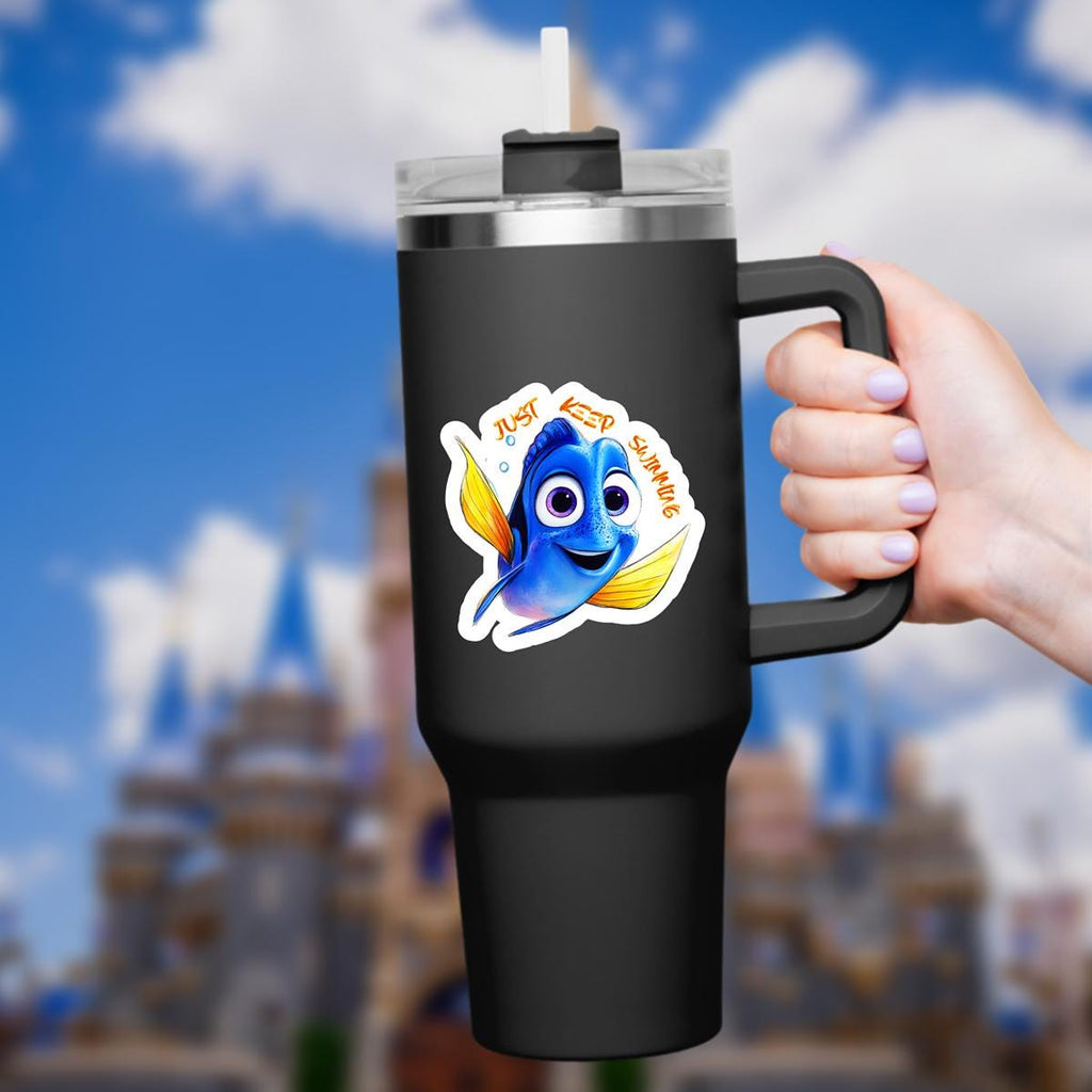Disney Finding Nemo Dory "Just Keep Swimming" Sticker: Waterproof Vinyl Decal