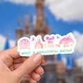Disney What A Wonderful World Sticker Waterproof Disney Laptop, Disneying Theme Park Vacation, Castle Park Mouse