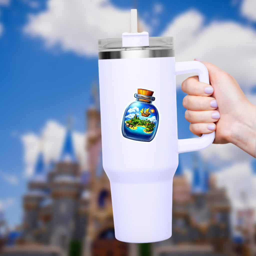 Disneyy Peter Pan Neverland Waterproof Disney Laptop Stickers Neverland Captain Hook Terrarium sticker planner stationery decal water bottle