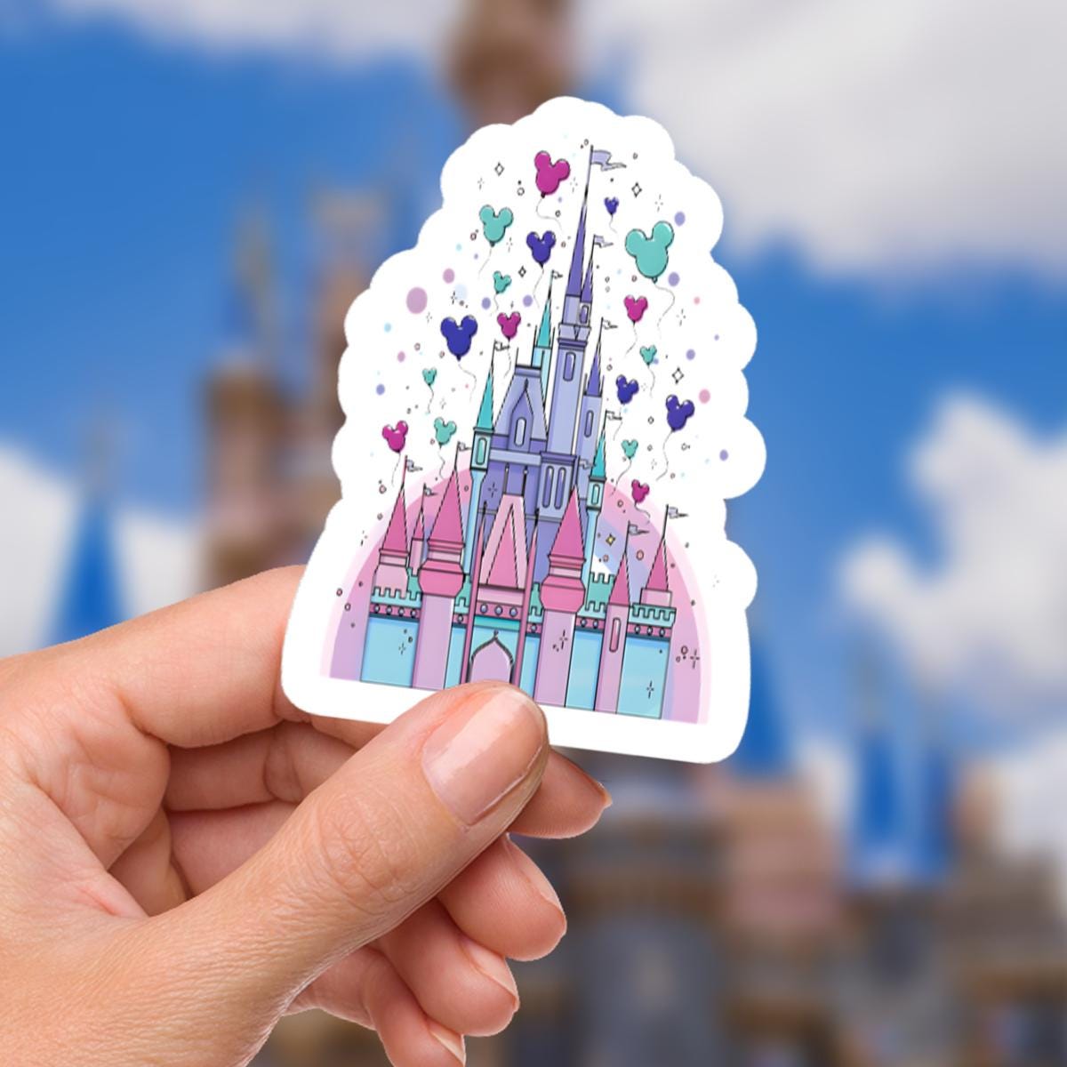 Disneyy Castle Mickeyy Mouse Ballons World Sticker Waterproof Disney Laptop, Disneying Theme Park Vacation, Castle Park Mouse