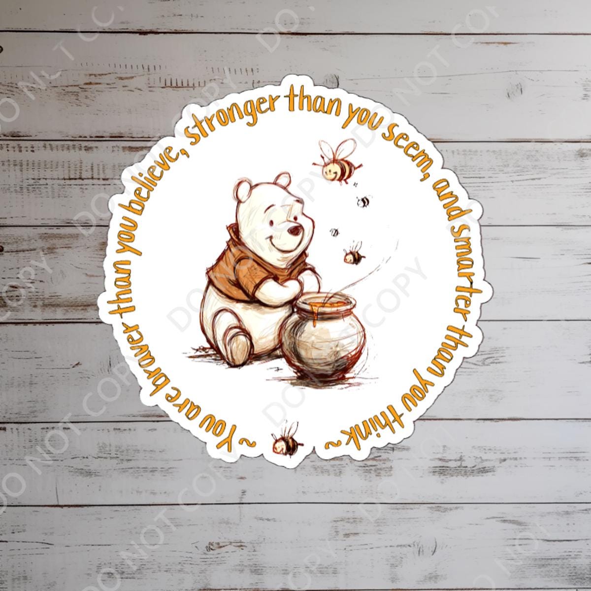 Disneyy Winnie The Pooh Disney Laptop Sticker Positive Affirmation planner stationery decal water bottle cell