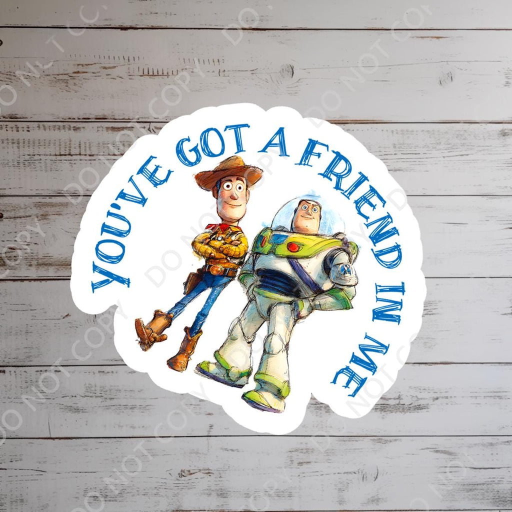 Toy Story Laptop Sticker: Woody & Buzz - You've Got A Friend In Me Decal