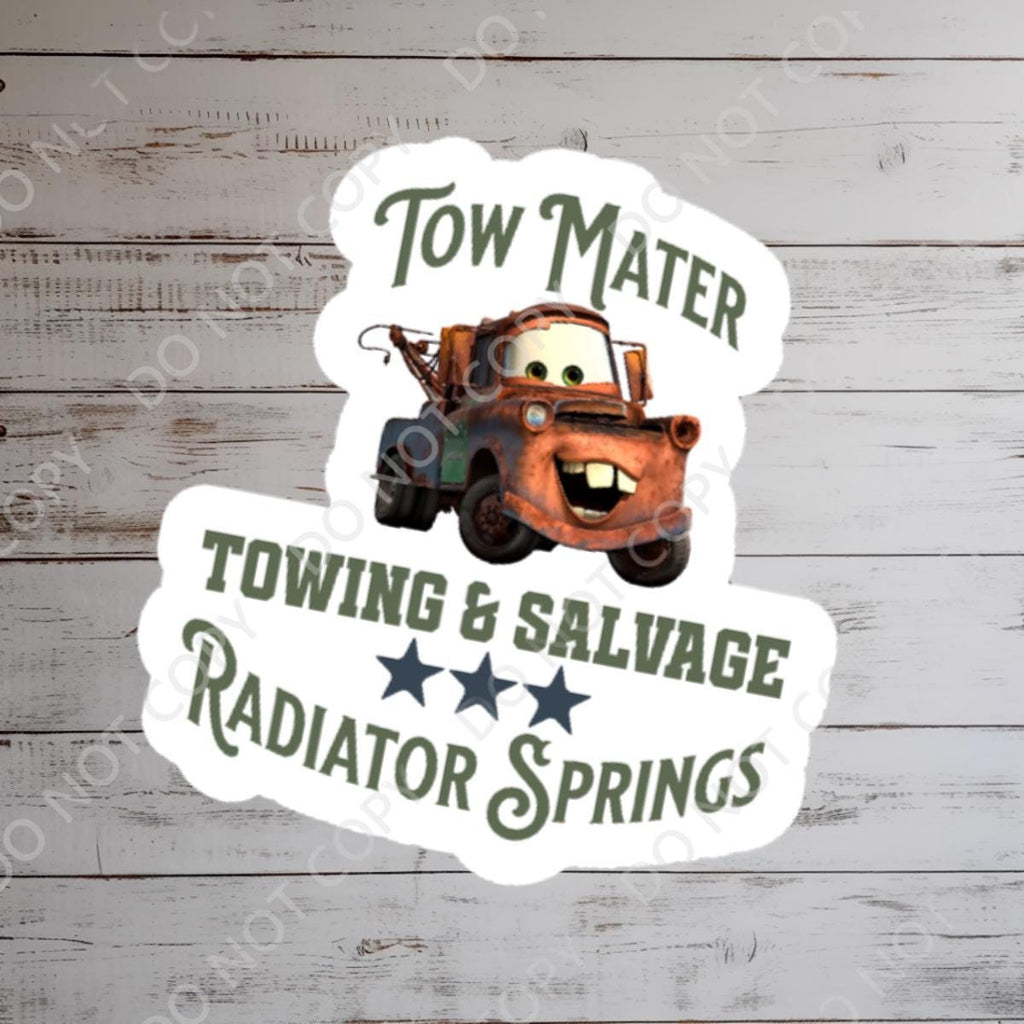Disney Cars Mater, TowMater Sticker Waterproof Disney Laptop Stickers lightningmcqueen planner stationery decal water bottle cell phone