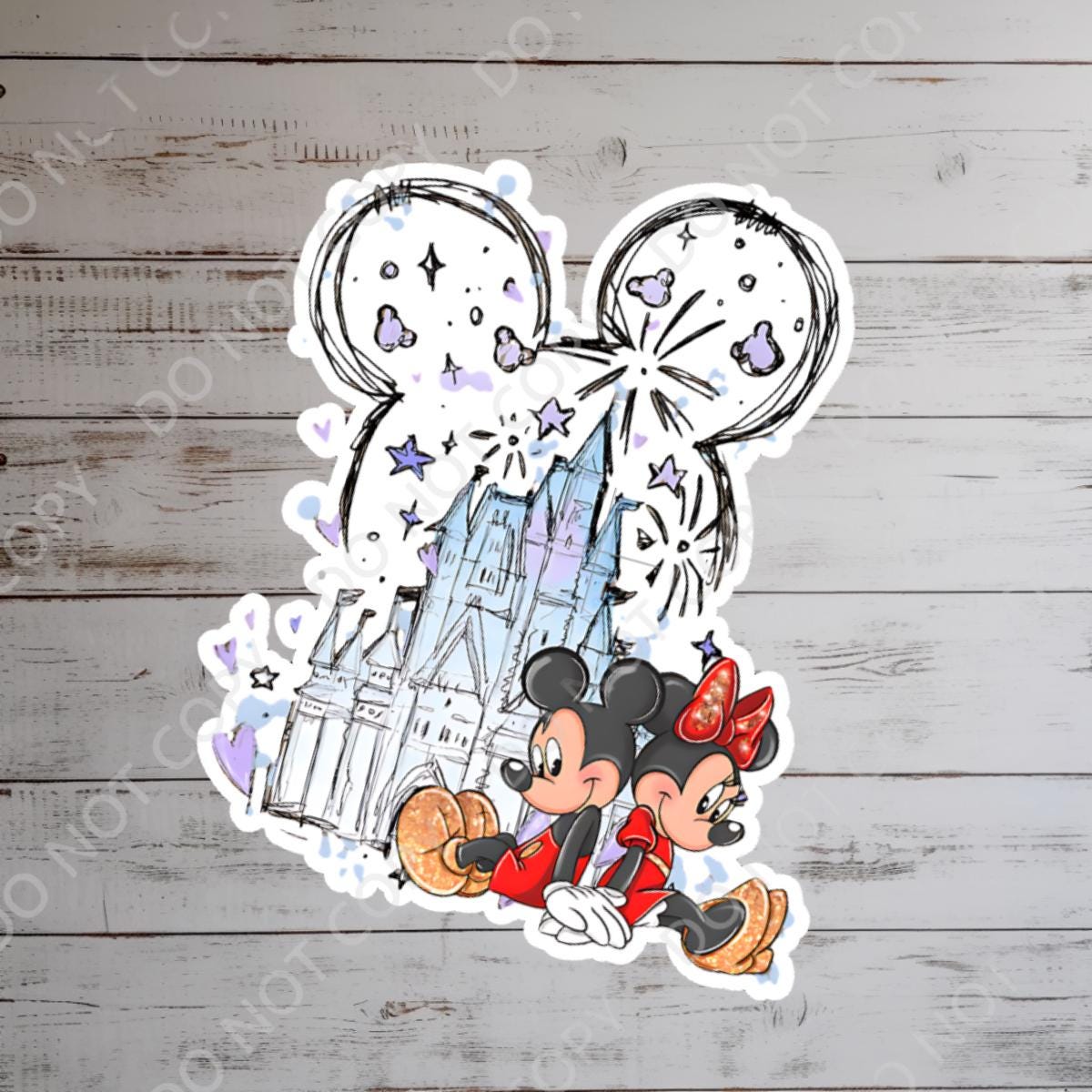 Mickey & Minnie Mouse Waterproof Vinyl Sticker, Laptop Decal hydro bottle journal decal