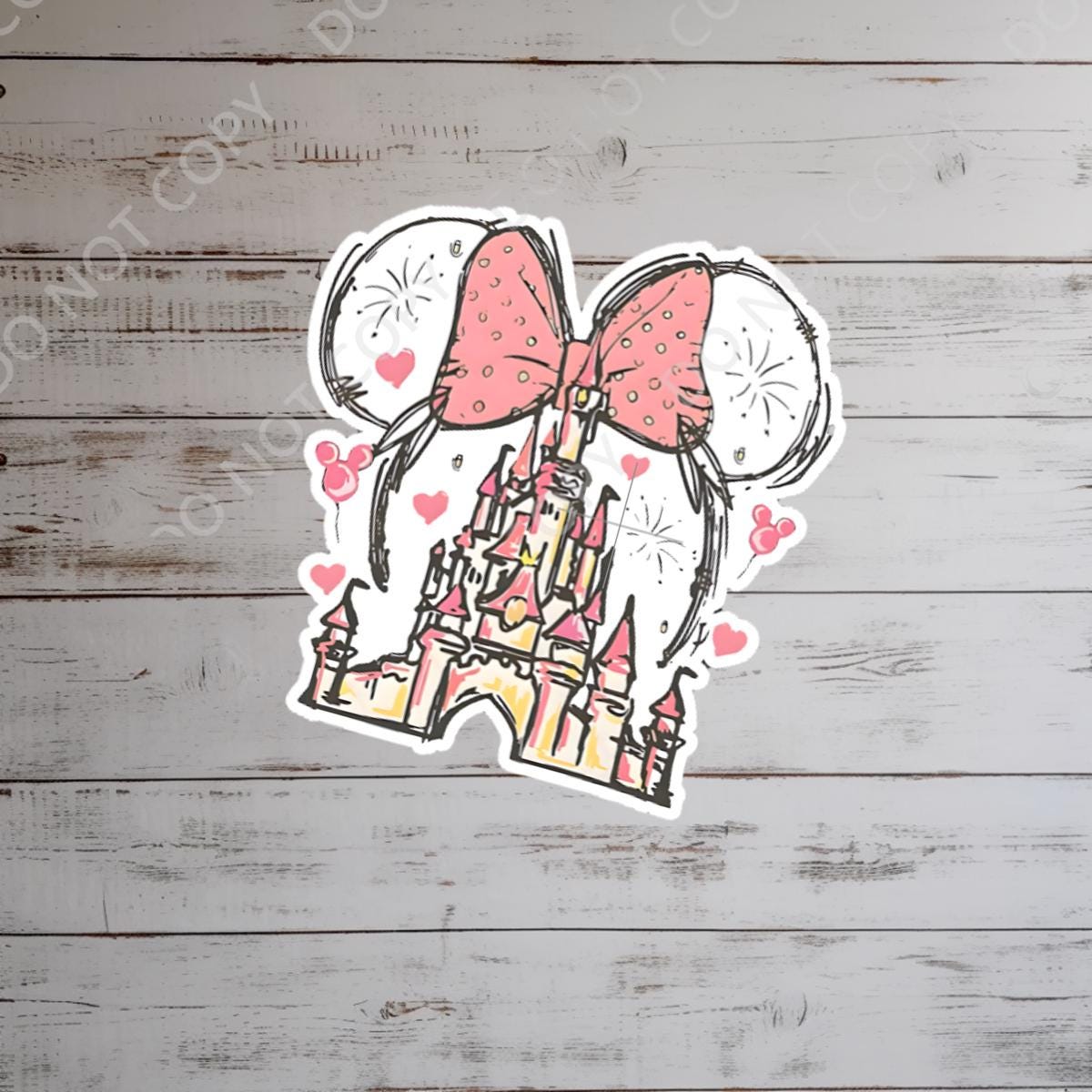 Minnie Mouse Castle Sticker, Waterproof Vinyl Decal