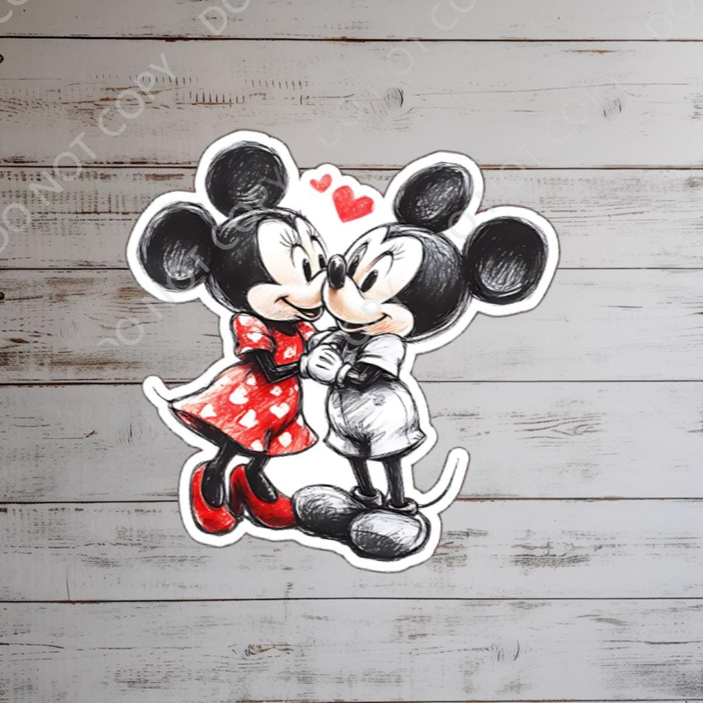 Minnie and Mickey Mouse Love Sticker: Waterproof Vinyl Decal