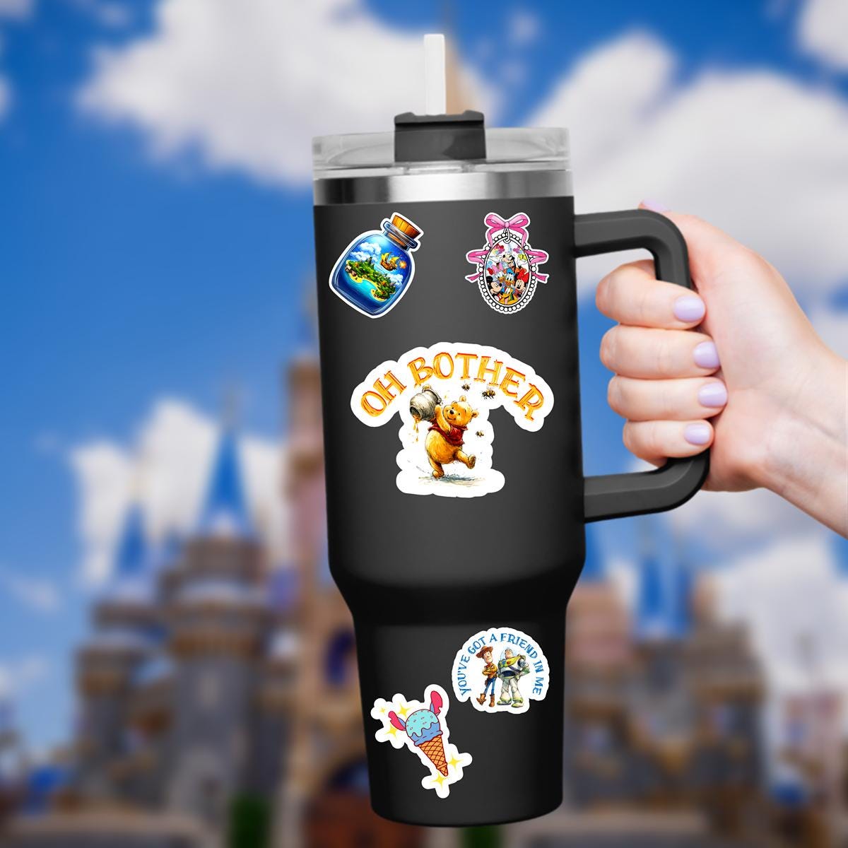 Disneyy Winnie The Pooh Disney Laptop Sticker Positive Affirmation planner stationery decal water bottle cell