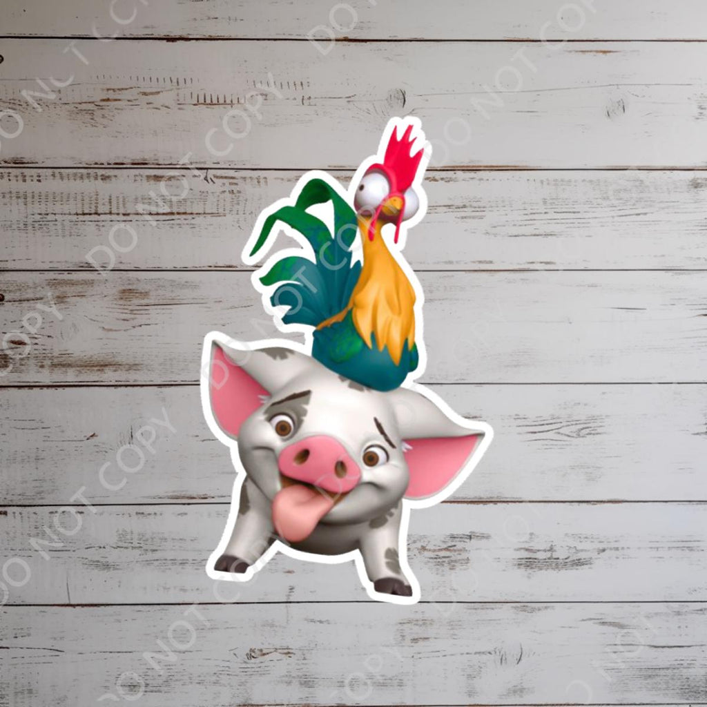 Disneyy Pua Hei Hei Sticker Waterproof Disney Laptop Stickers lightningmcqueen planner stationery decal water bottle cell phone