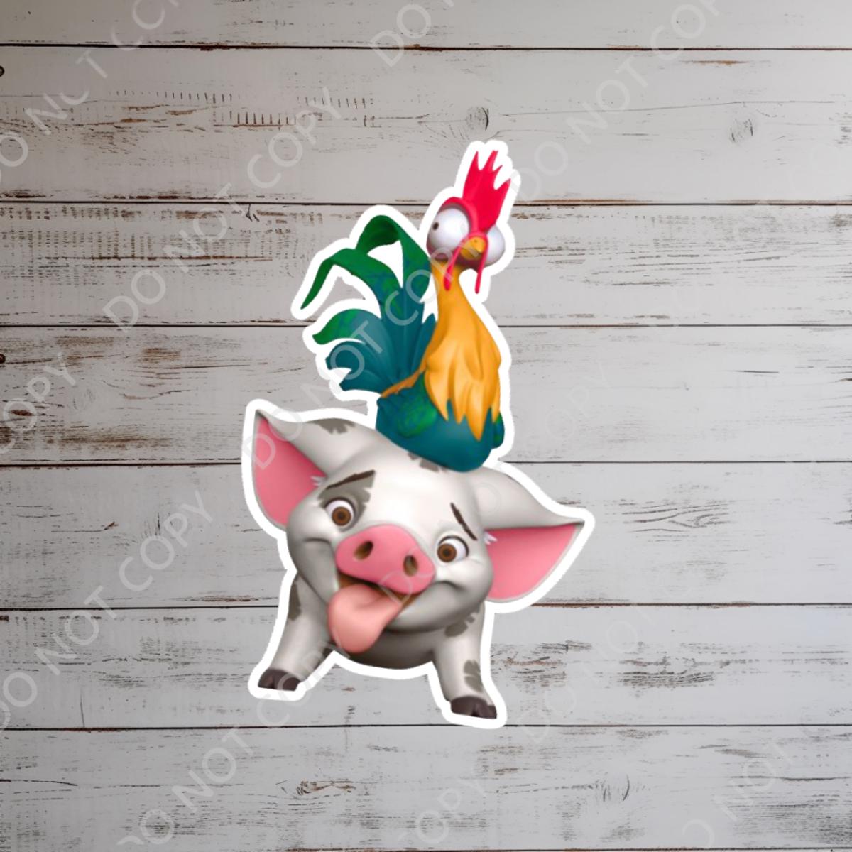 Disneyy Pua Hei Hei Sticker Waterproof Disney Laptop Stickers lightningmcqueen planner stationery decal water bottle cell phone