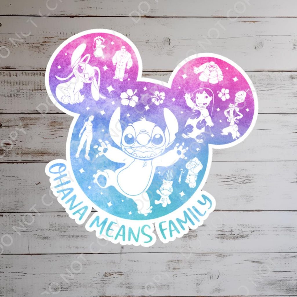 Disney Stitch Sticker Waterproof Disney Laptop Stickers/ Lilo and Stitch Ohana Aloha planner stationery decal water bottle cell phonelogo
