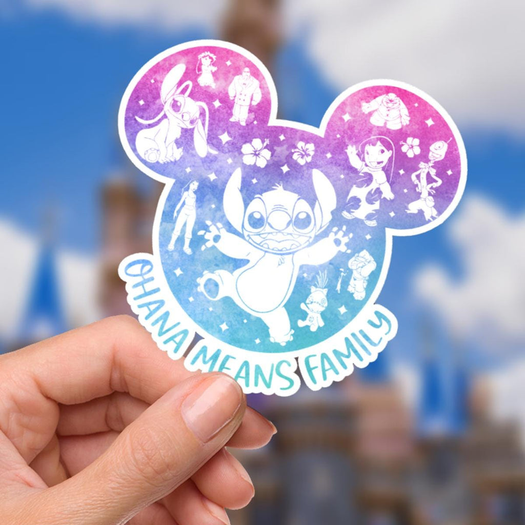 Disney Stitch Sticker Waterproof Disney Laptop Stickers/ Lilo and Stitch Ohana Aloha planner stationery decal water bottle cell phonelogo