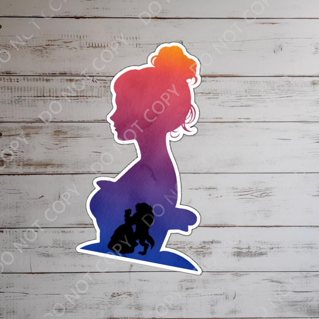 Beauty and The Beast Sticker: Waterproof Vinyl Decal for Laptop, Water Bottle