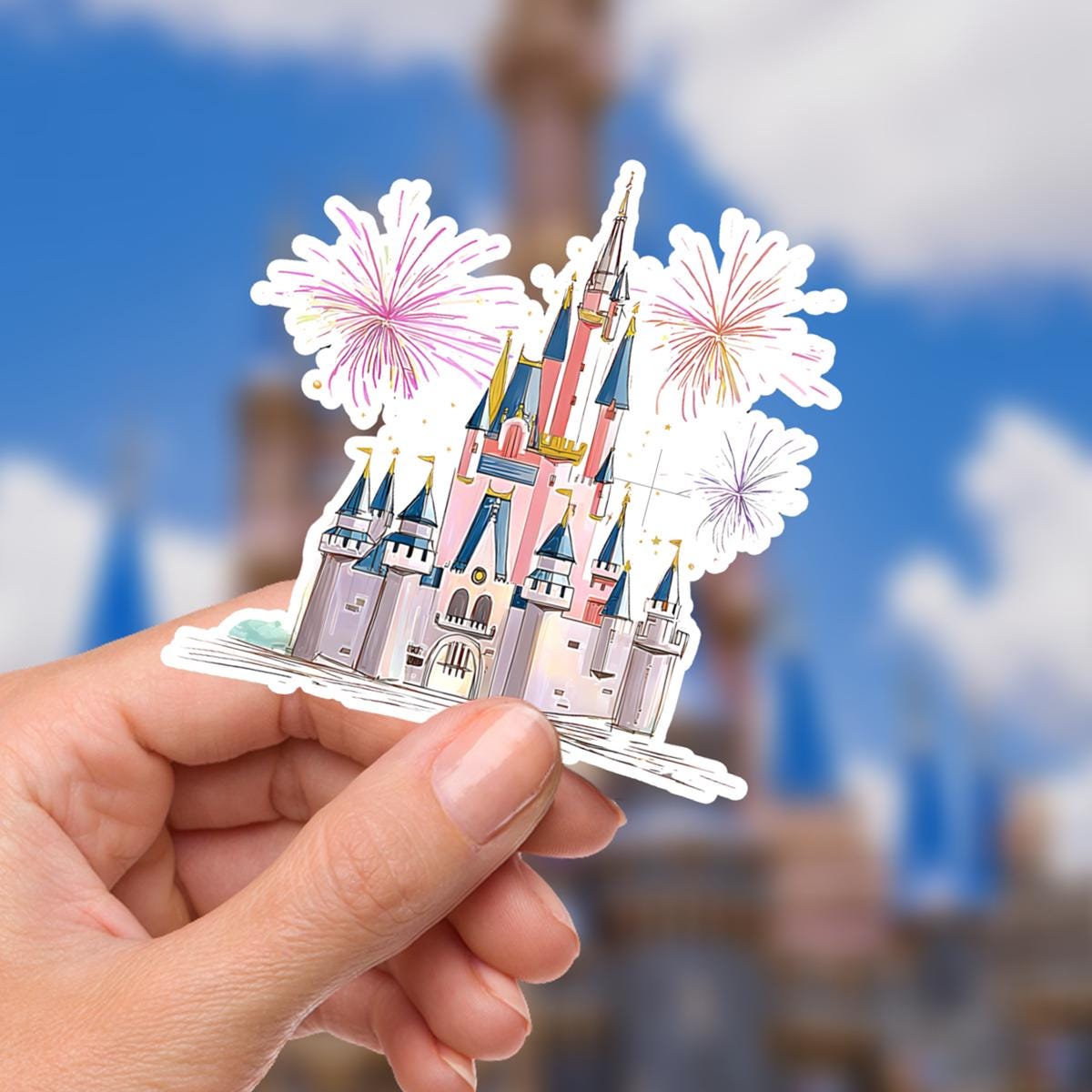 Disney Castle  World Sticker Waterproof Disney Laptop, Disneying Theme Park Vacation, Castle Park Mouse, Disney Gift, Stocking Stuffer
