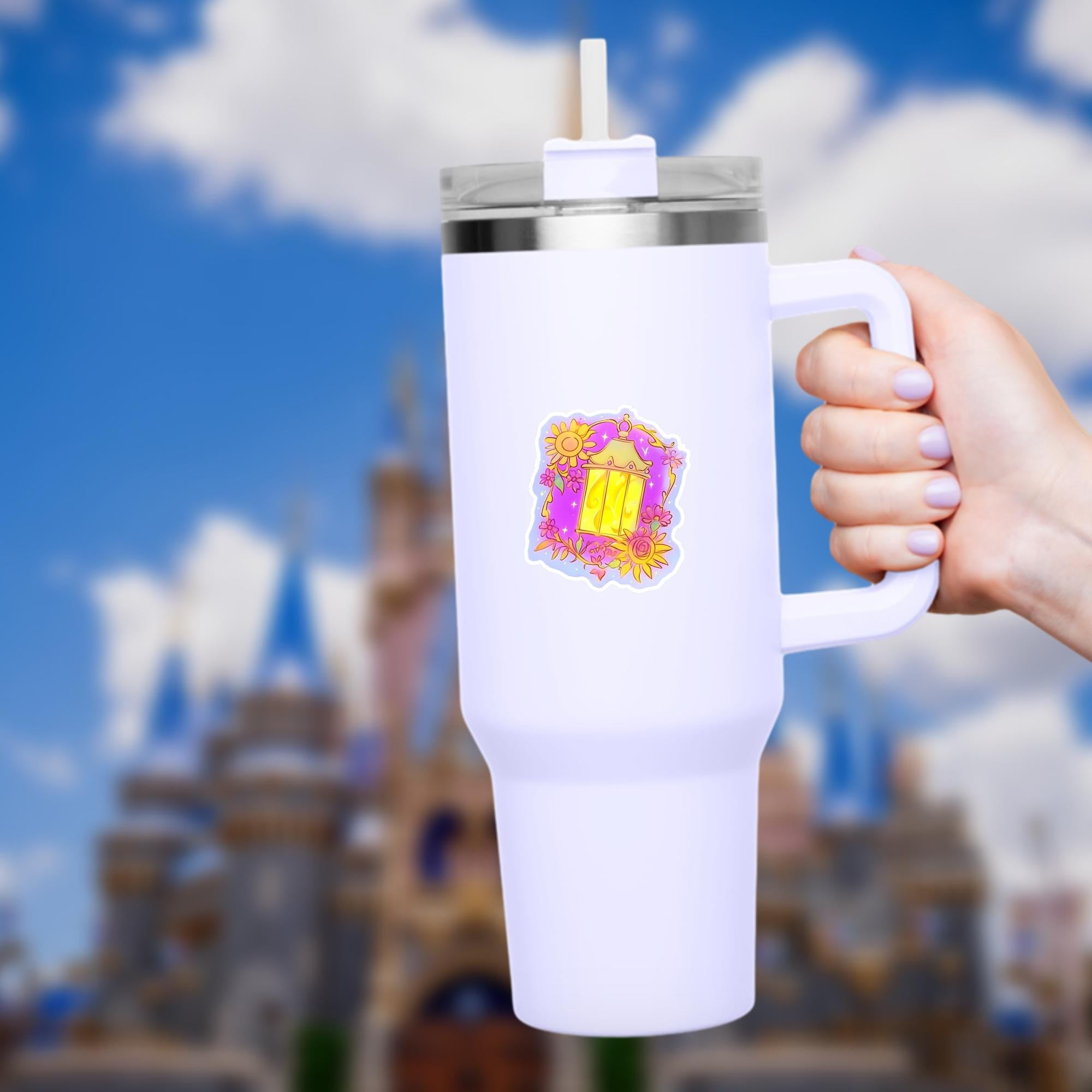 Floral Tangled Lantern Sticker: Waterproof Rapunzel Princess Decal