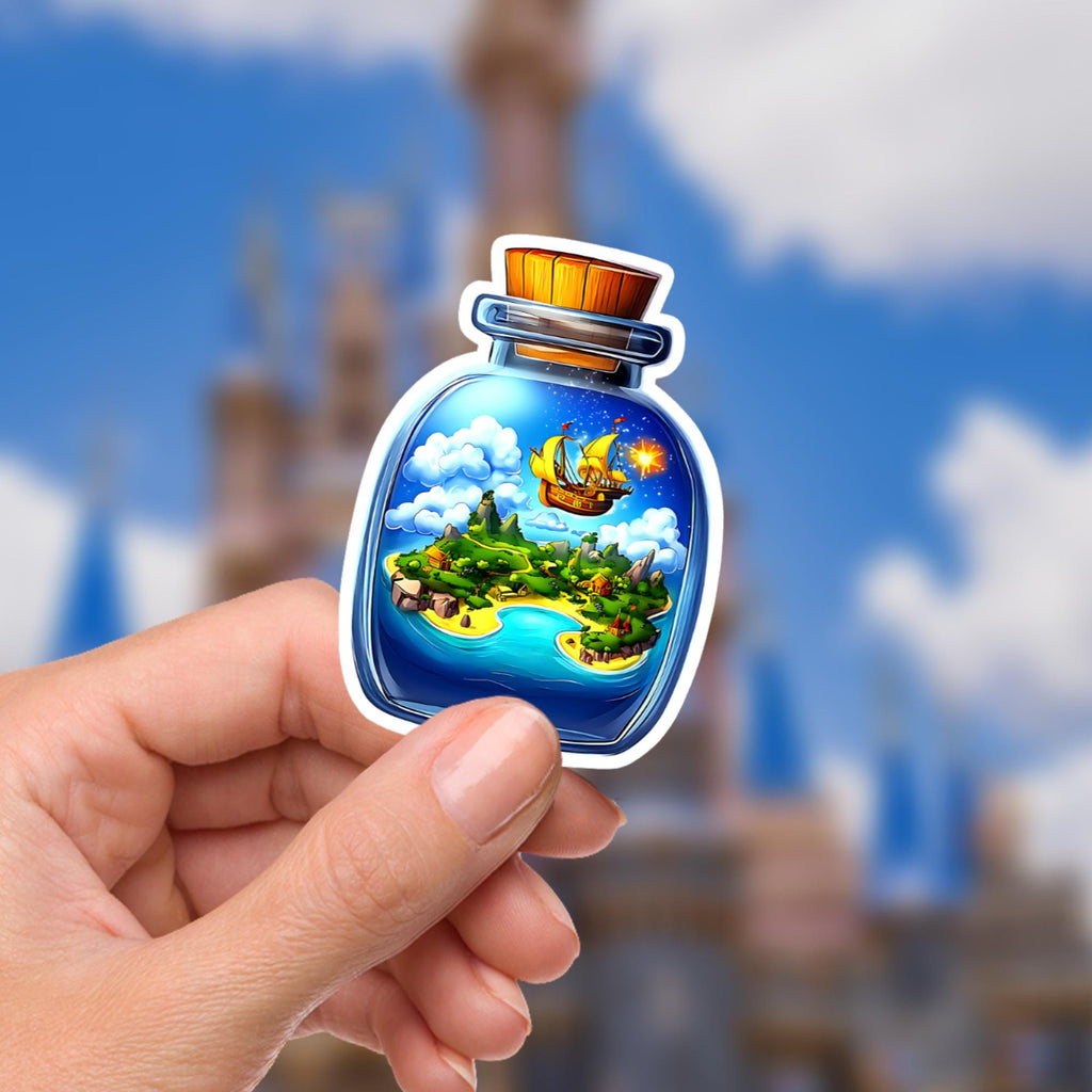 Disneyy Peter Pan Neverland Waterproof Disney Laptop Stickers Neverland Captain Hook Terrarium sticker planner stationery decal water bottle