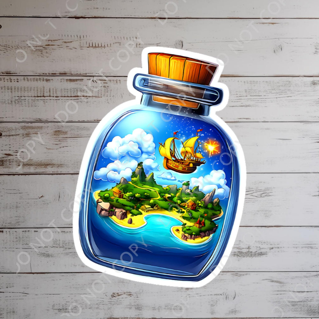 Disneyy Peter Pan Neverland Waterproof Disney Laptop Stickers Neverland Captain Hook Terrarium sticker planner stationery decal water bottle