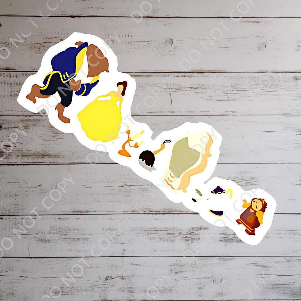 Beauty and the Beast Waterproof Sticker, "Tale As Old As Time"