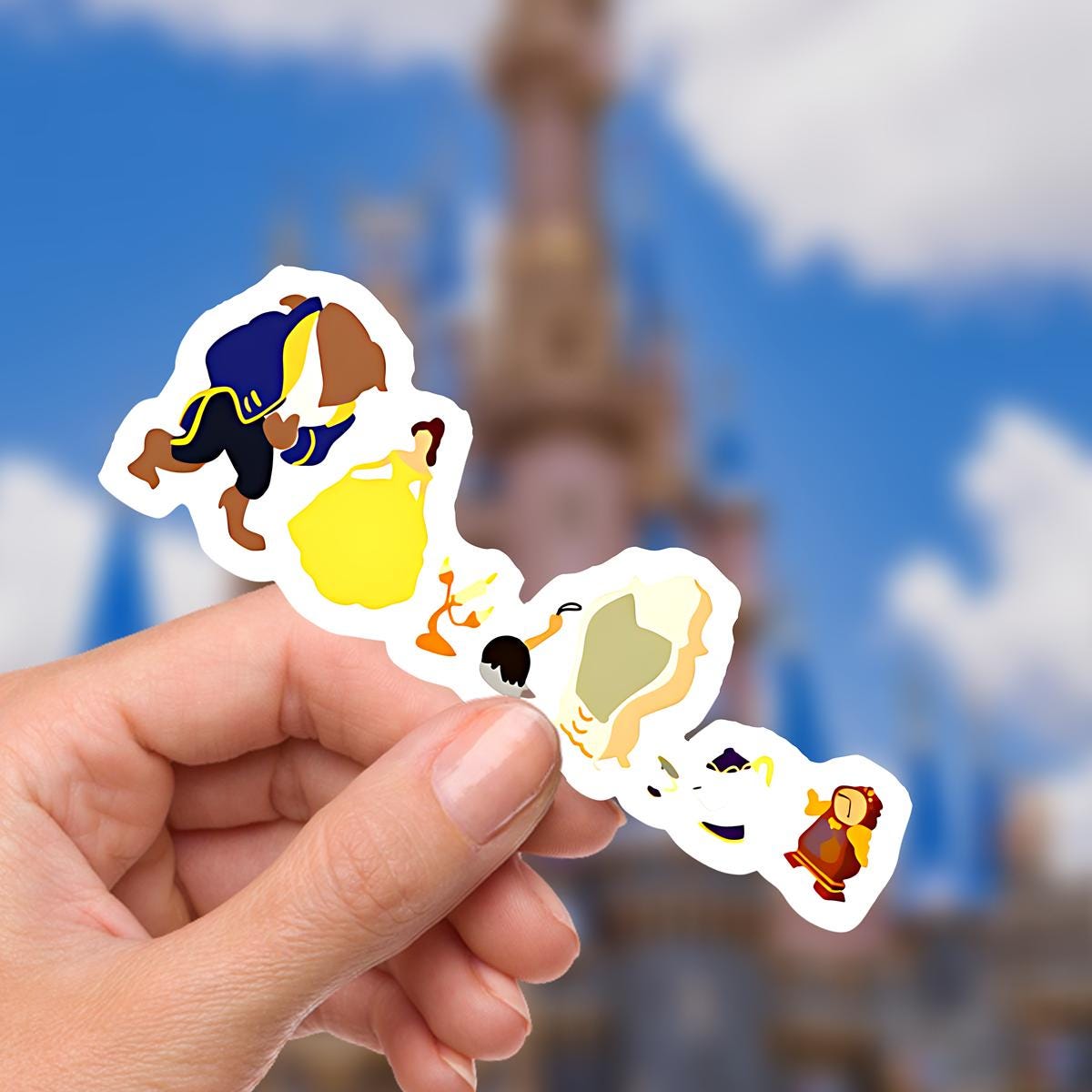 Beauty and the Beast Waterproof Sticker, "Tale As Old As Time"
