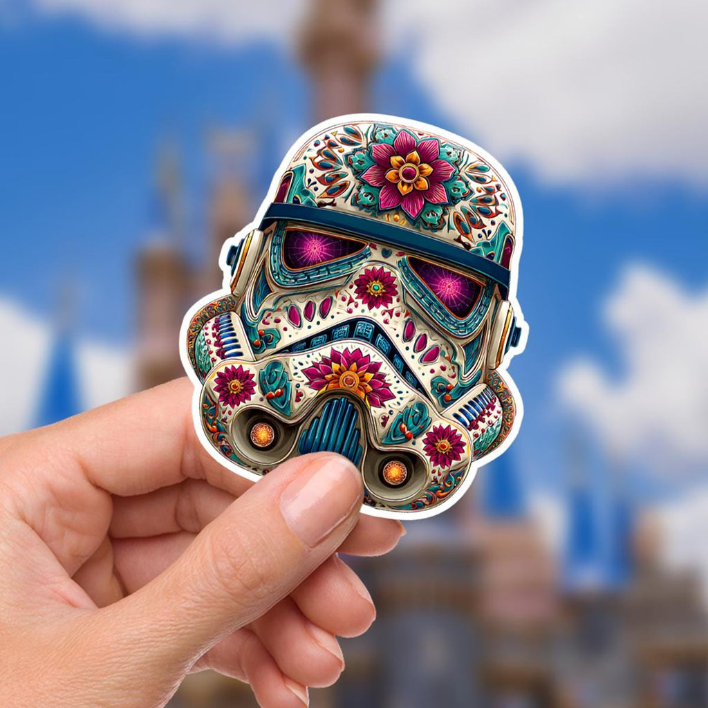 Storm Trooper Sugar Skull Sticker: Waterproof Star Wars Decal Hydro Bottle, Journal, star wars decal, Journal Sticker