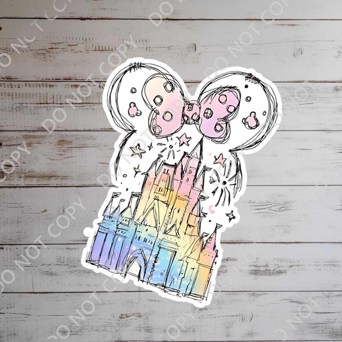 Magic Kingdom Castle Mickeyy Mouse Laptop Sticker/ Walt Disney decal cell phone MickeyMouse planner stationery water bottle