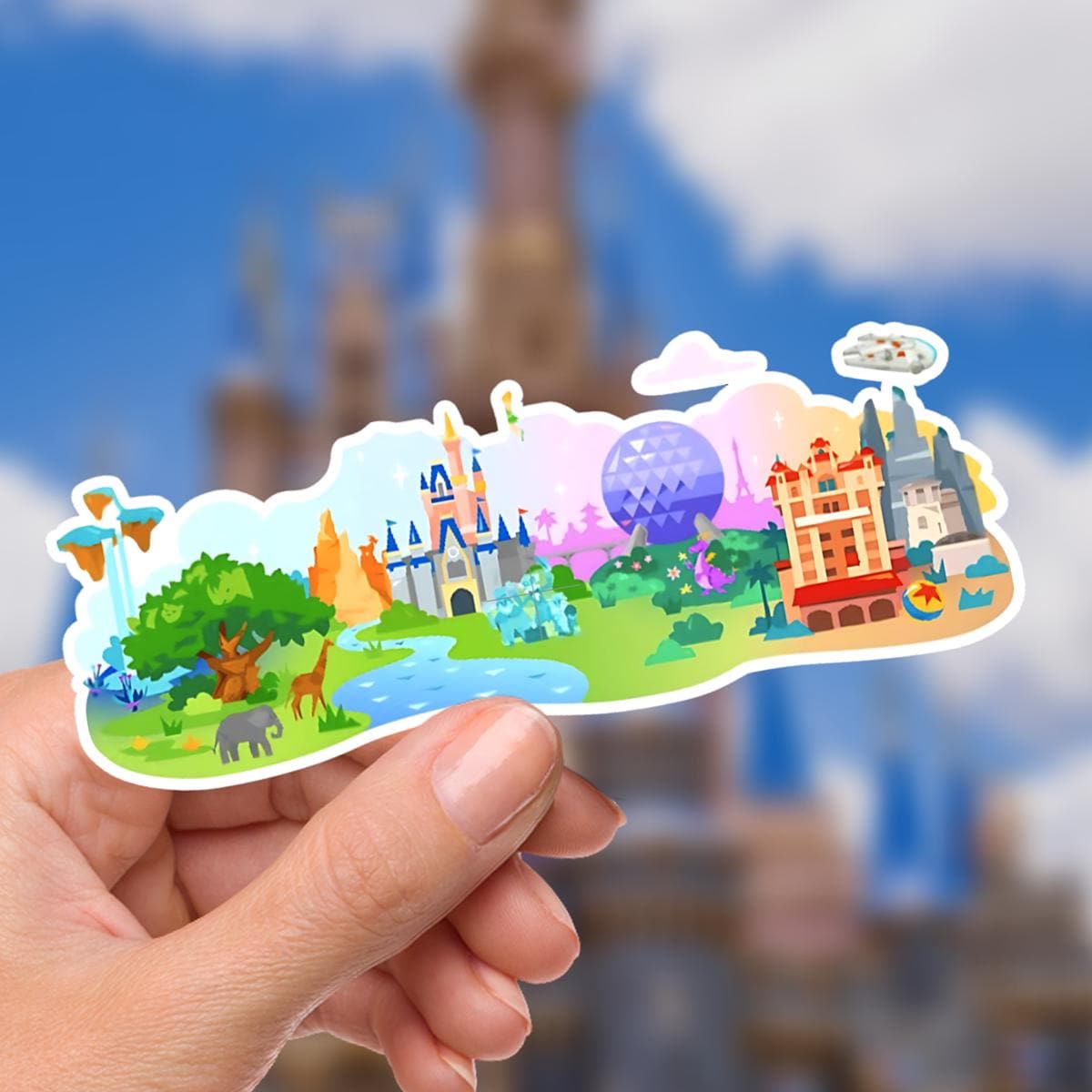 Disney Epcot, Magic Kingdom, Hollywood Studios, Epcot What A Wonderful World Sticker Waterproof Disney Laptop, Disneying Theme Park Vacation, Castle Park Mouse