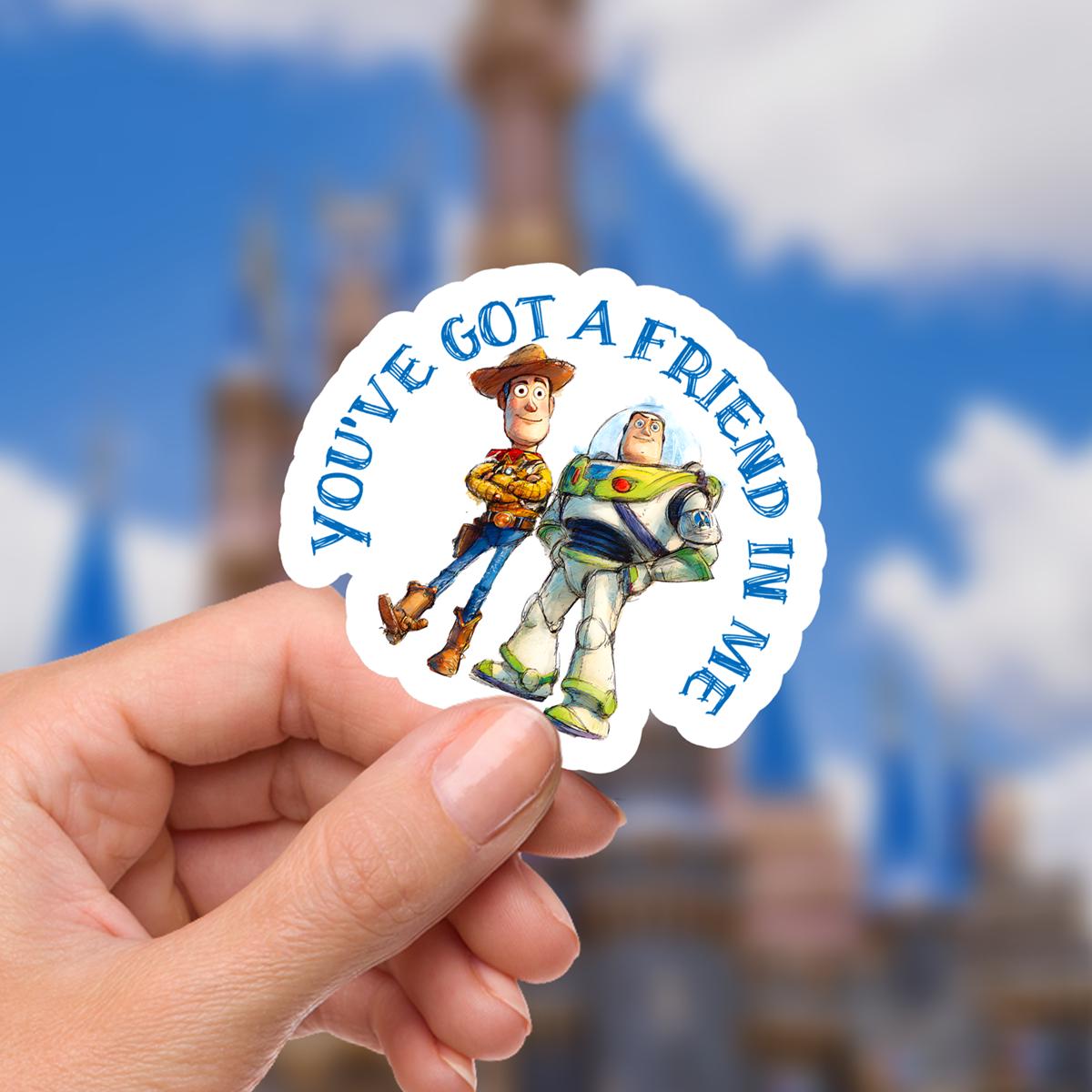 Toy Story Laptop Sticker: Woody & Buzz - You've Got A Friend In Me Decal