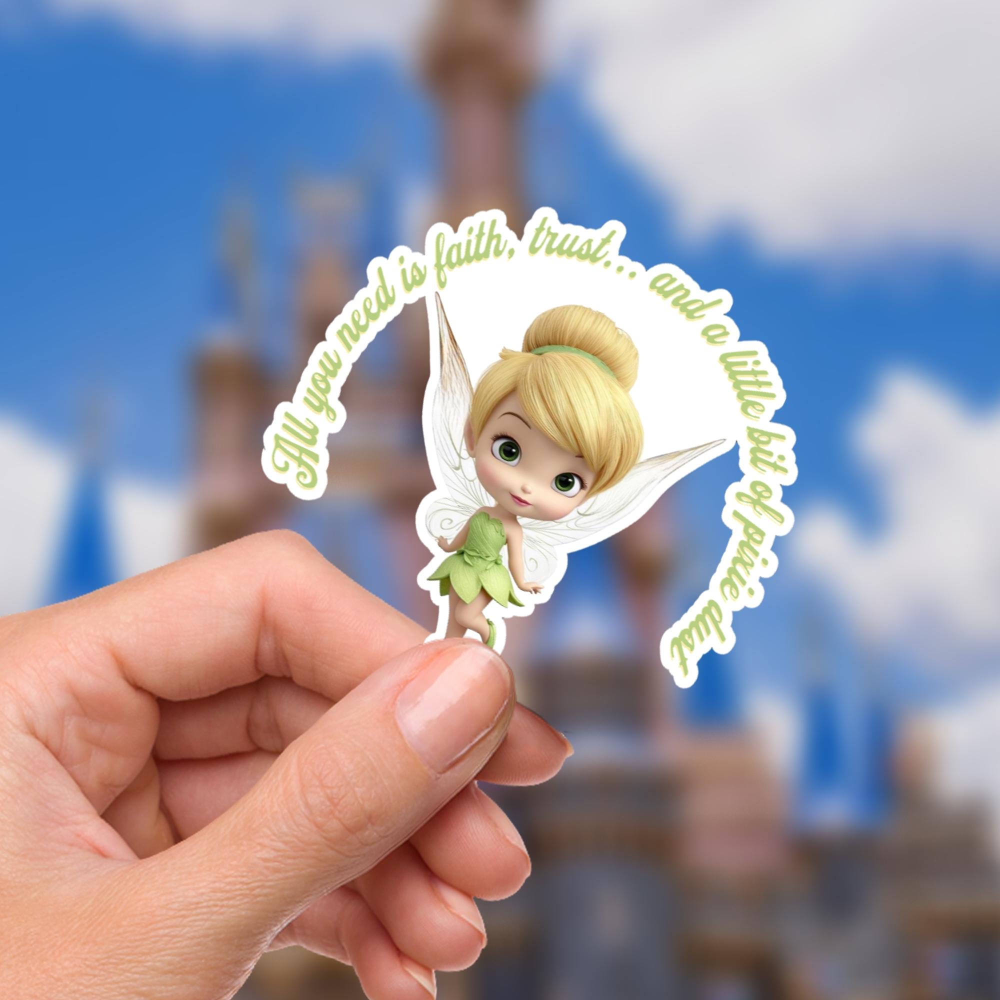 Tinkerbell Sticker/ Peter Pan Neverland Disneyy Pixie Dust Laptop Stickers/Mickey Vinyl Decals/ Bujo Journal Planner Water bottle sticker