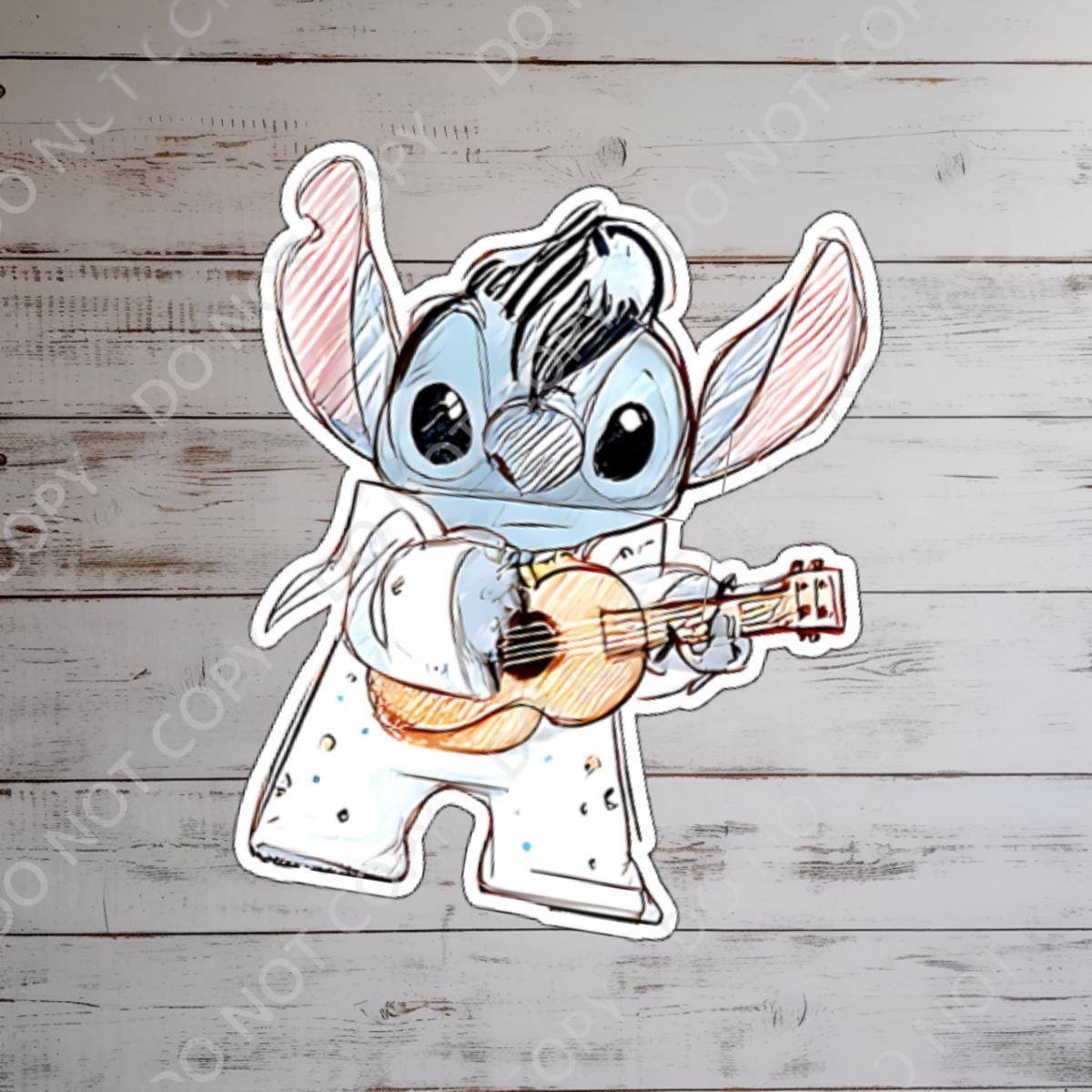 Disney Stitch Elvis Sticker: Waterproof Vinyl Decal for Laptop, Water Bottle