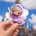 Cinderella Fairy Godmother Vinyl Sticker: Watercolor Castle, Glass Slipper, journal stickers, disney gift, disney present, junk journal