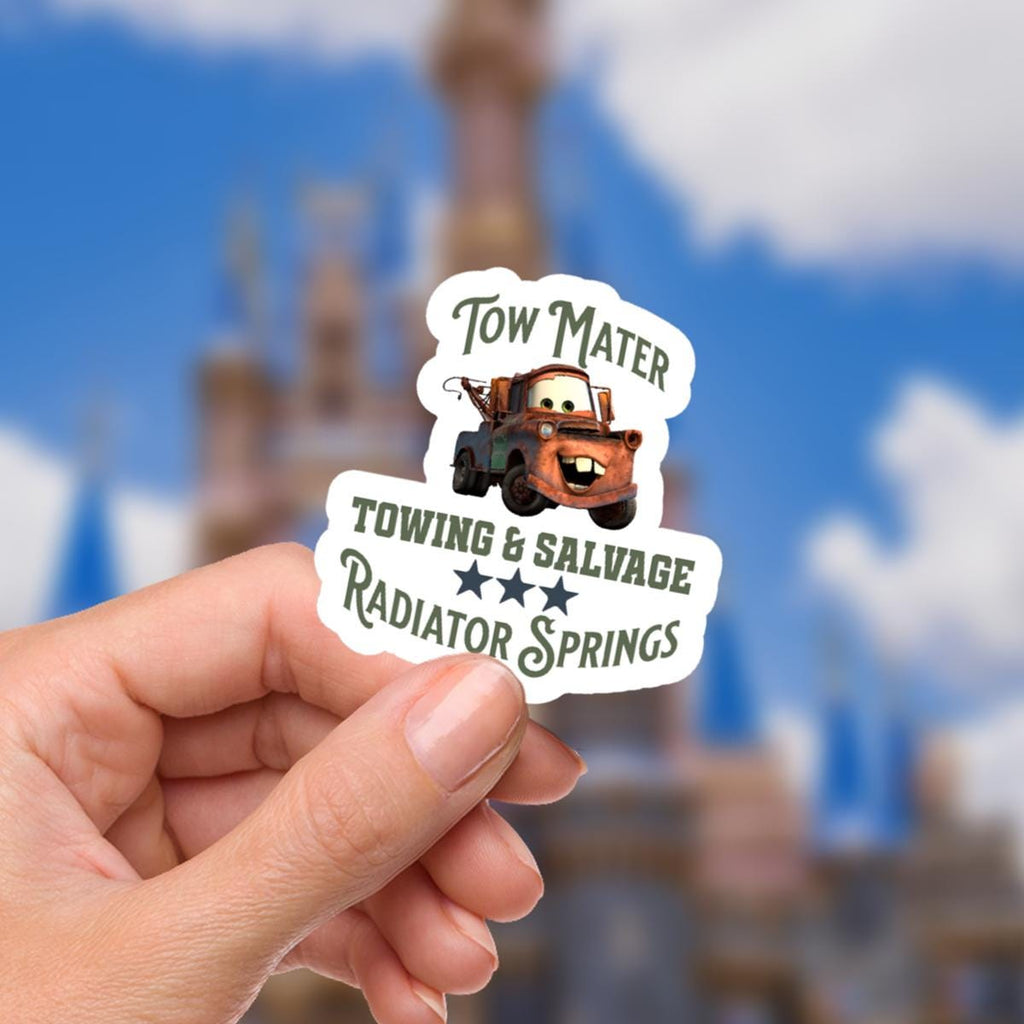 Disney Cars Mater, TowMater Sticker Waterproof Disney Laptop Stickers lightningmcqueen planner stationery decal water bottle cell phone