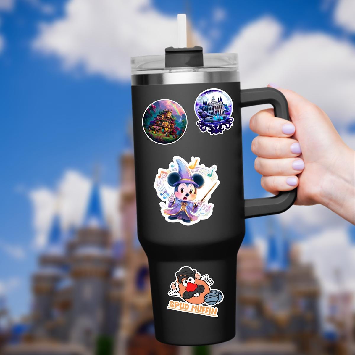Mickey Mouse Fantasia Sticker: Waterproof Vinyl Decal
