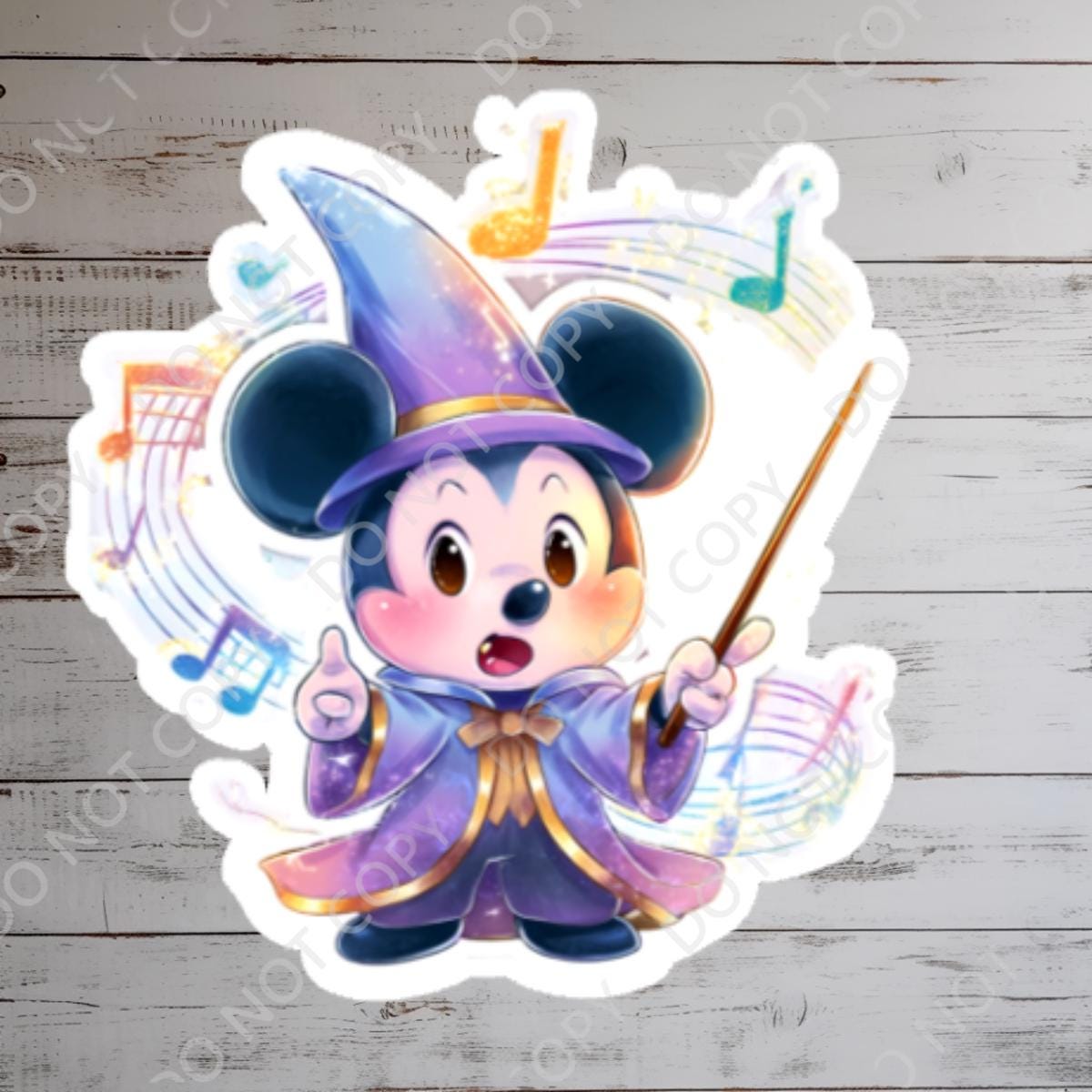 Mickey Mouse Fantasia Sticker: Waterproof Vinyl Decal