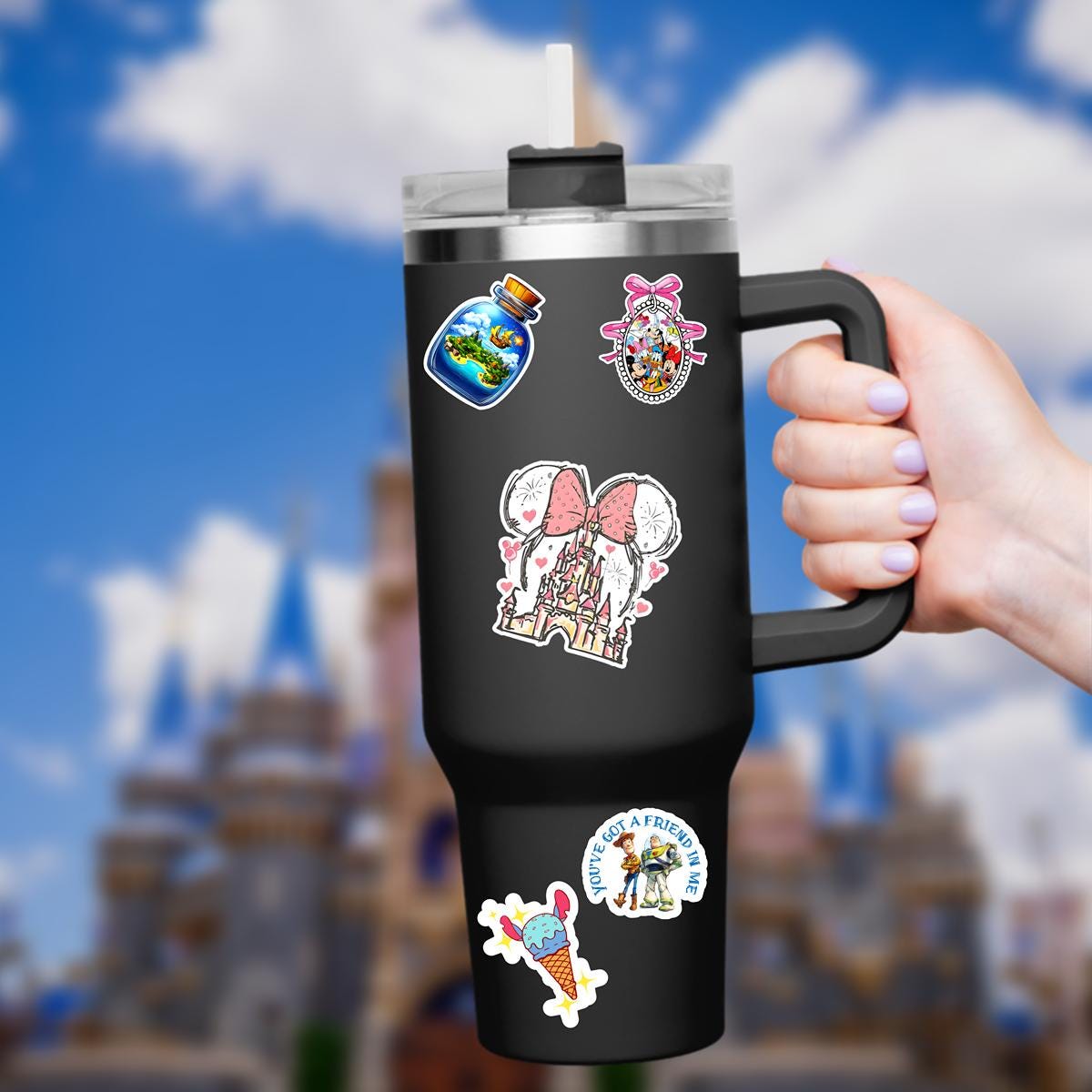 Minnie Mouse Castle Sticker, Waterproof Vinyl Decal