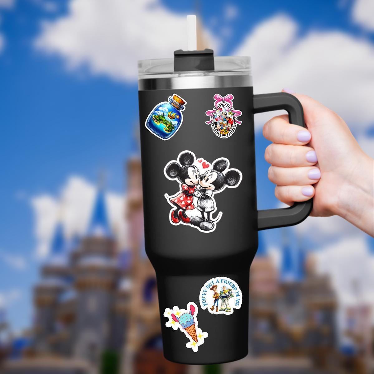 Minnie and Mickey Mouse Love Sticker: Waterproof Vinyl Decal