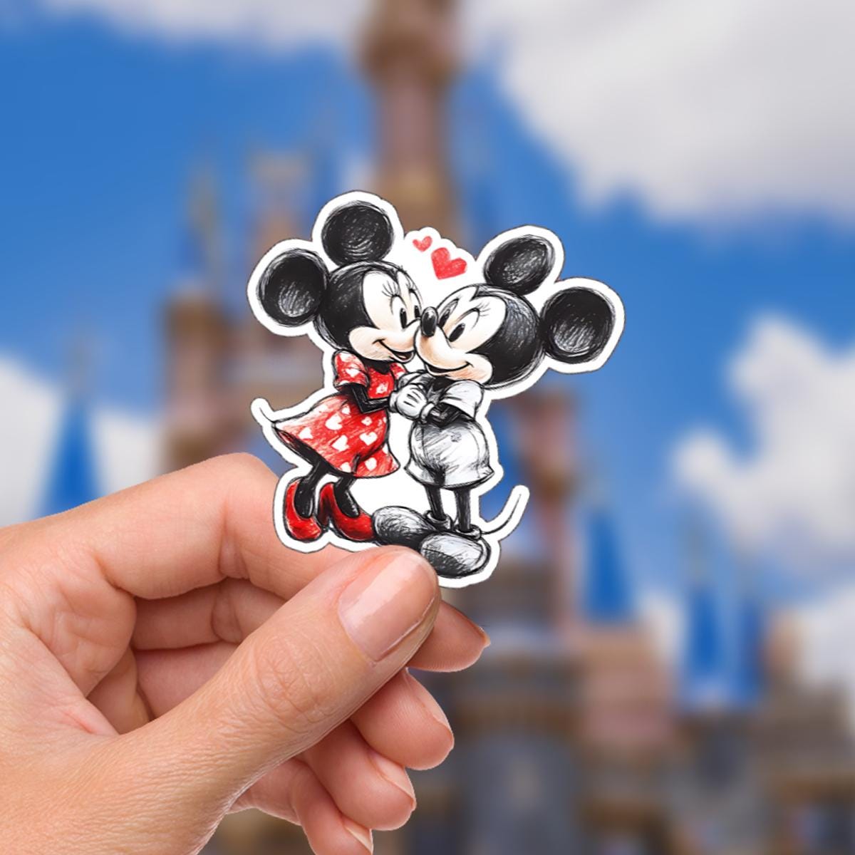 Minnie and Mickey Mouse Love Sticker: Waterproof Vinyl Decal