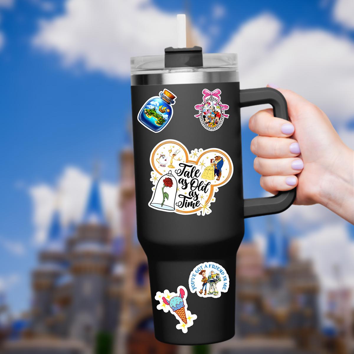 Beauty and The Beast Sticker: Waterproof Vinyl Decal for Laptop, Water Bottle, Tale as old as Time, Disney presents, Disney Gifts, Junk Journal, Journal stickers,