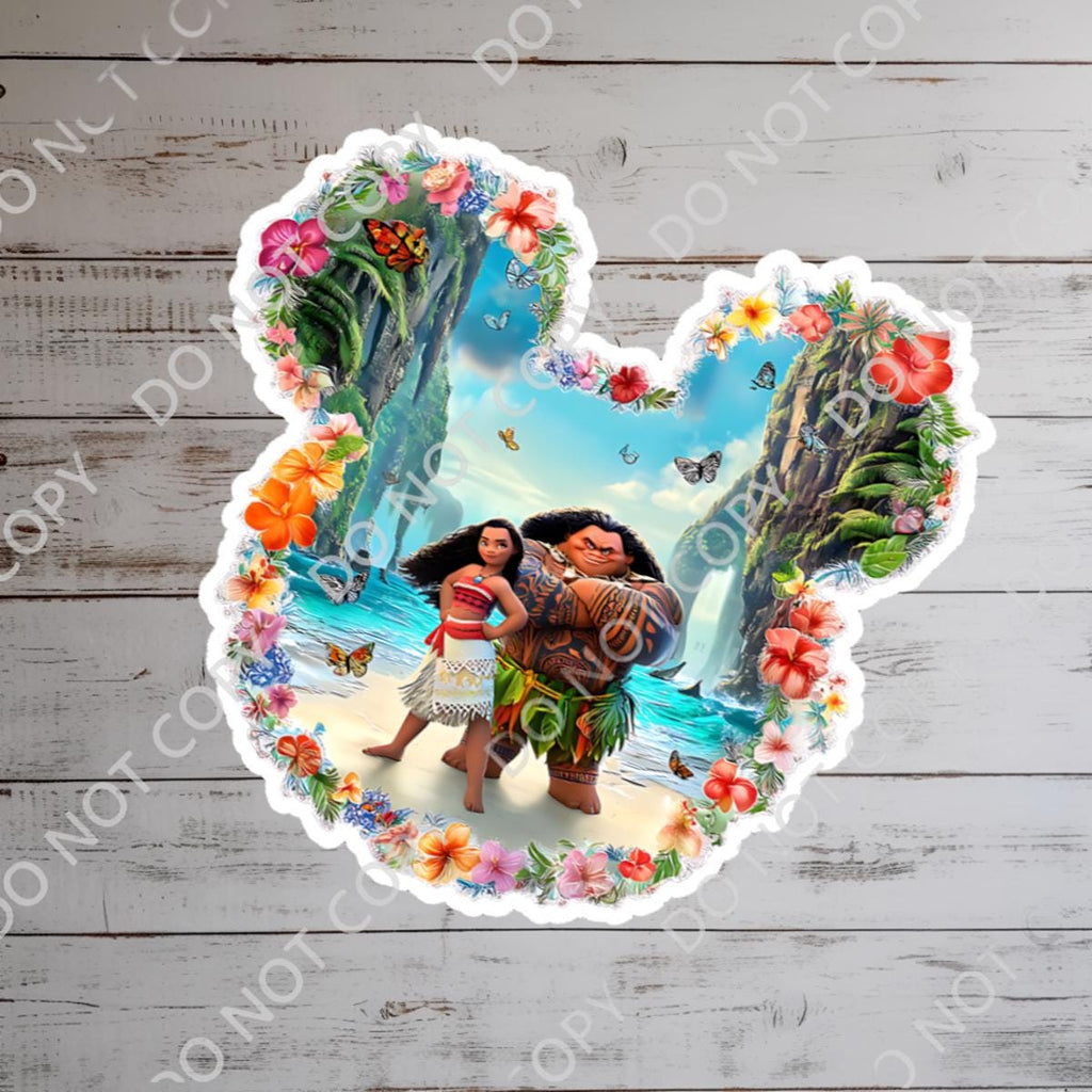 Disney Moana Maui Mickey Head Sticker: Waterproof Vinyl Decal