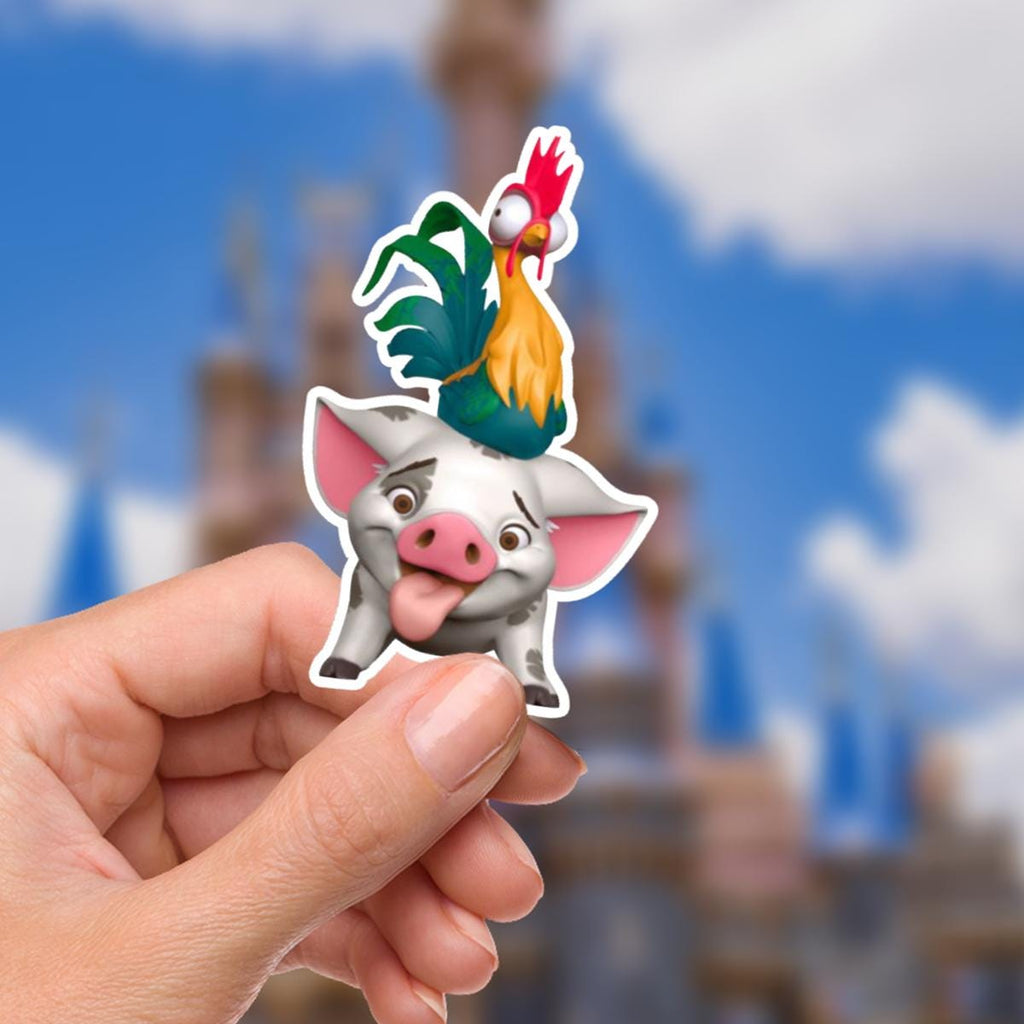 Disneyy Pua Hei Hei Sticker Waterproof Disney Laptop Stickers lightningmcqueen planner stationery decal water bottle cell phone