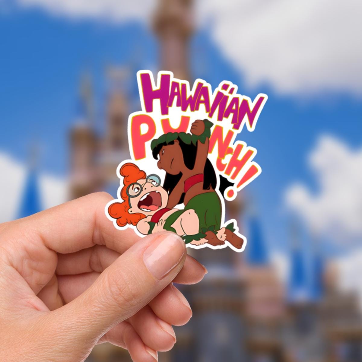 Lilo & Stitch Humor Hawaiian Punch Sticker: Waterproof Vinyl Decal