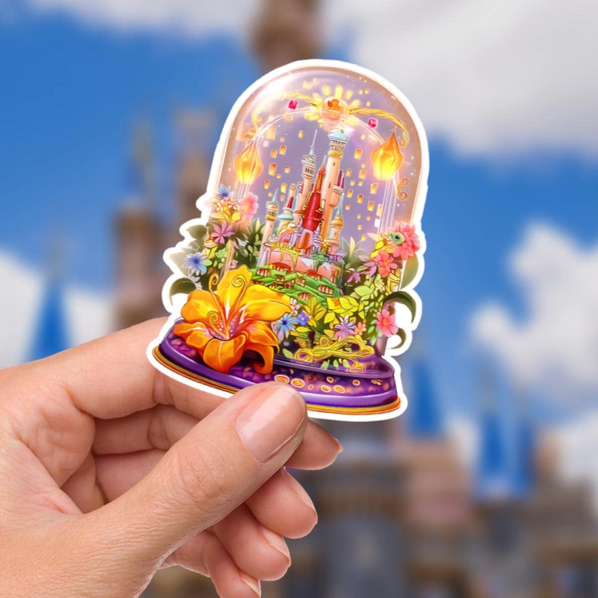 Rapunzel Disney Tangled Lantern  Waterproof Disney Laptop Stickers Rapunzel Princess affirmation planner stationery decal water bottle cell