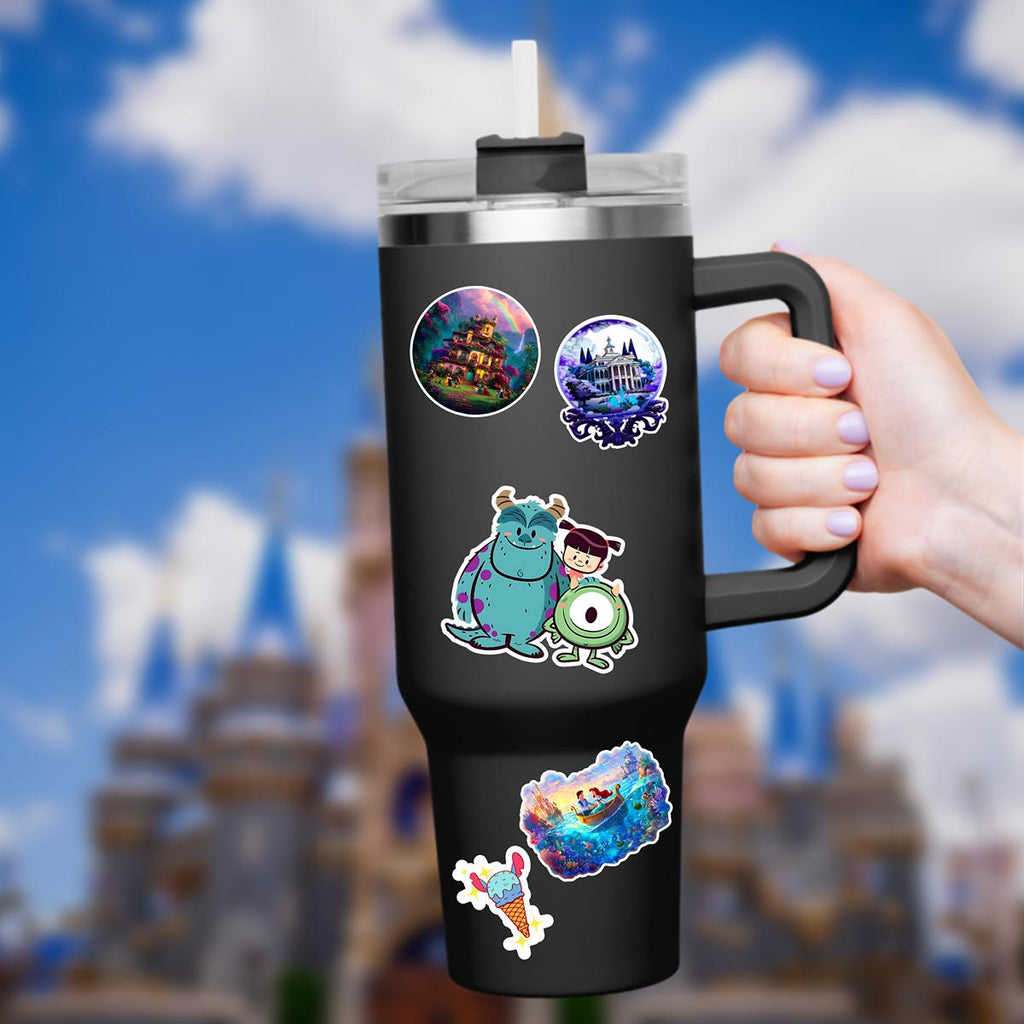 Monsters Inc. Sully and Boo , Kitty ,   World Sticker Waterproof Disney Laptop, Disneying Theme Park Vacation, Castle Park Mouse, Disney stickers, Hydro Bottle, Junk journal, journal stickers
