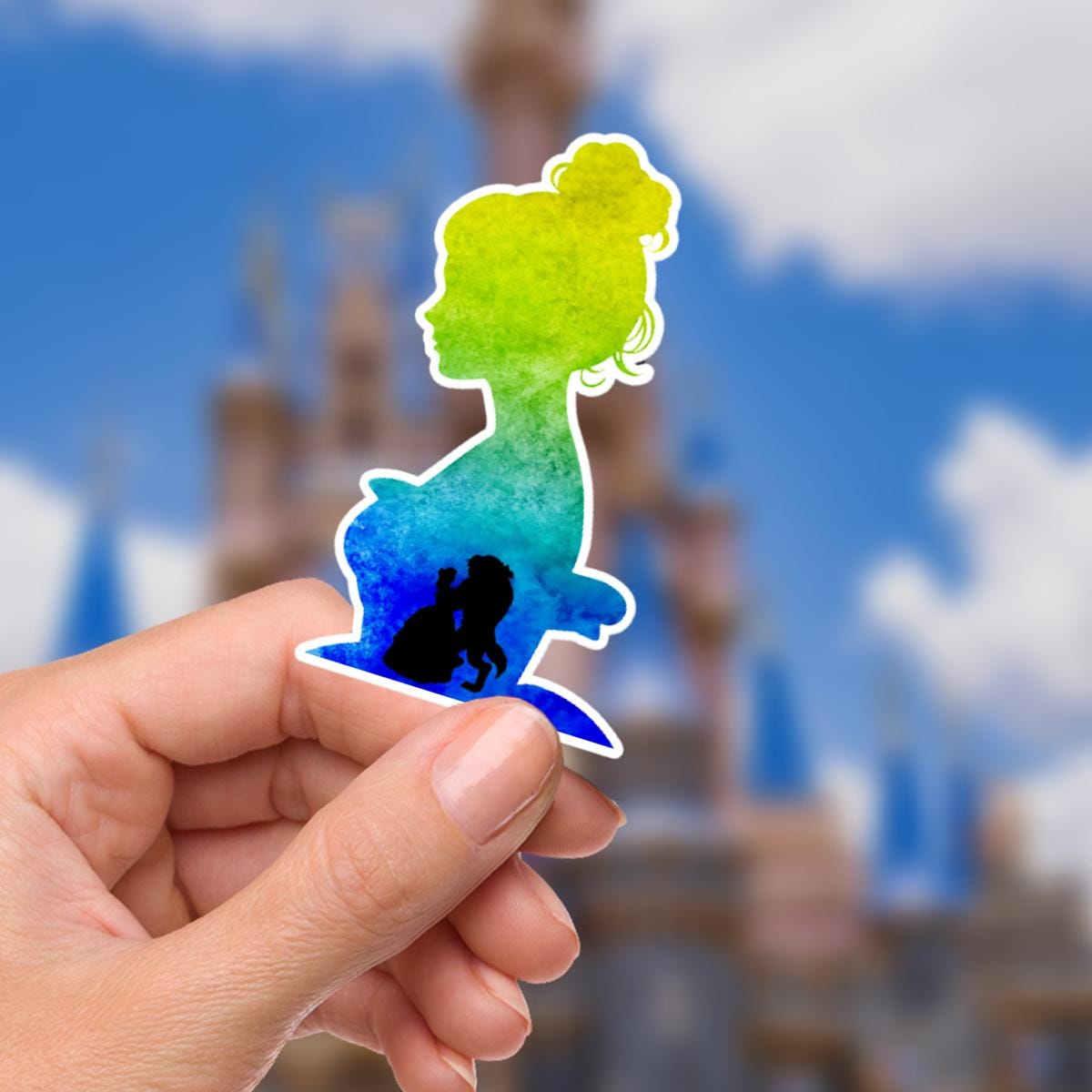 Beauty and The Beast Sticker: Waterproof Vinyl Decal for Laptop, Water Bottle