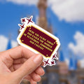 Disney Disneyland Entrance Plaque Sticker: Waterproof Vinyl Decal