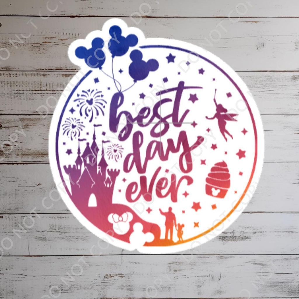 Disney Best Day Ever Sticker Waterproof Disney Laptop, Disneying Theme Park Vacation, Castle Park Mouse