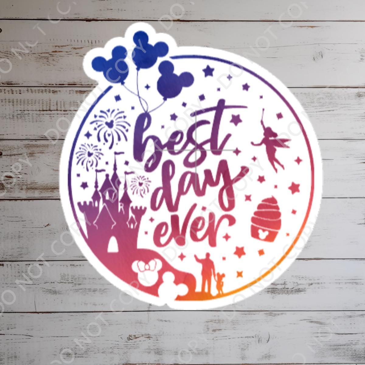Disney Best Day Ever Sticker Waterproof Disney Laptop, Disneying Theme Park Vacation, Castle Park Mouse