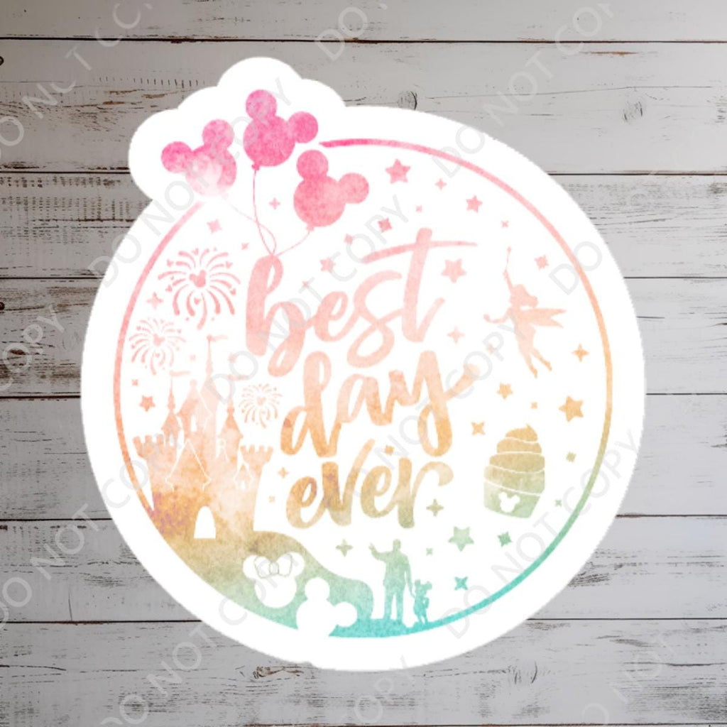 Disneyy Best Day Ever Sticker Waterproof Disney Laptop, Disneying Theme Park Vacation, Castle Park Mouse