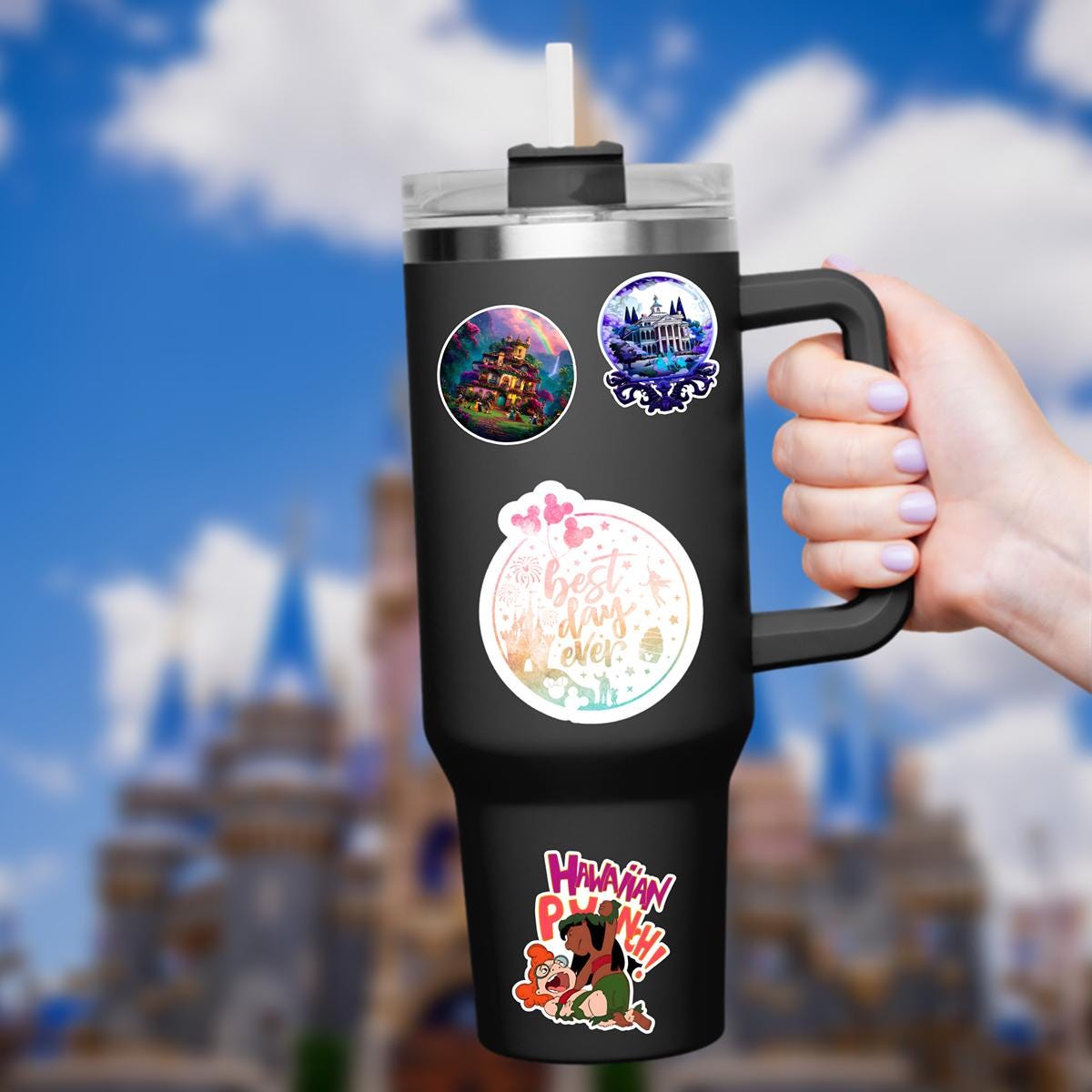 Disneyy Best Day Ever Sticker Waterproof Disney Laptop, Disneying Theme Park Vacation, Castle Park Mouse