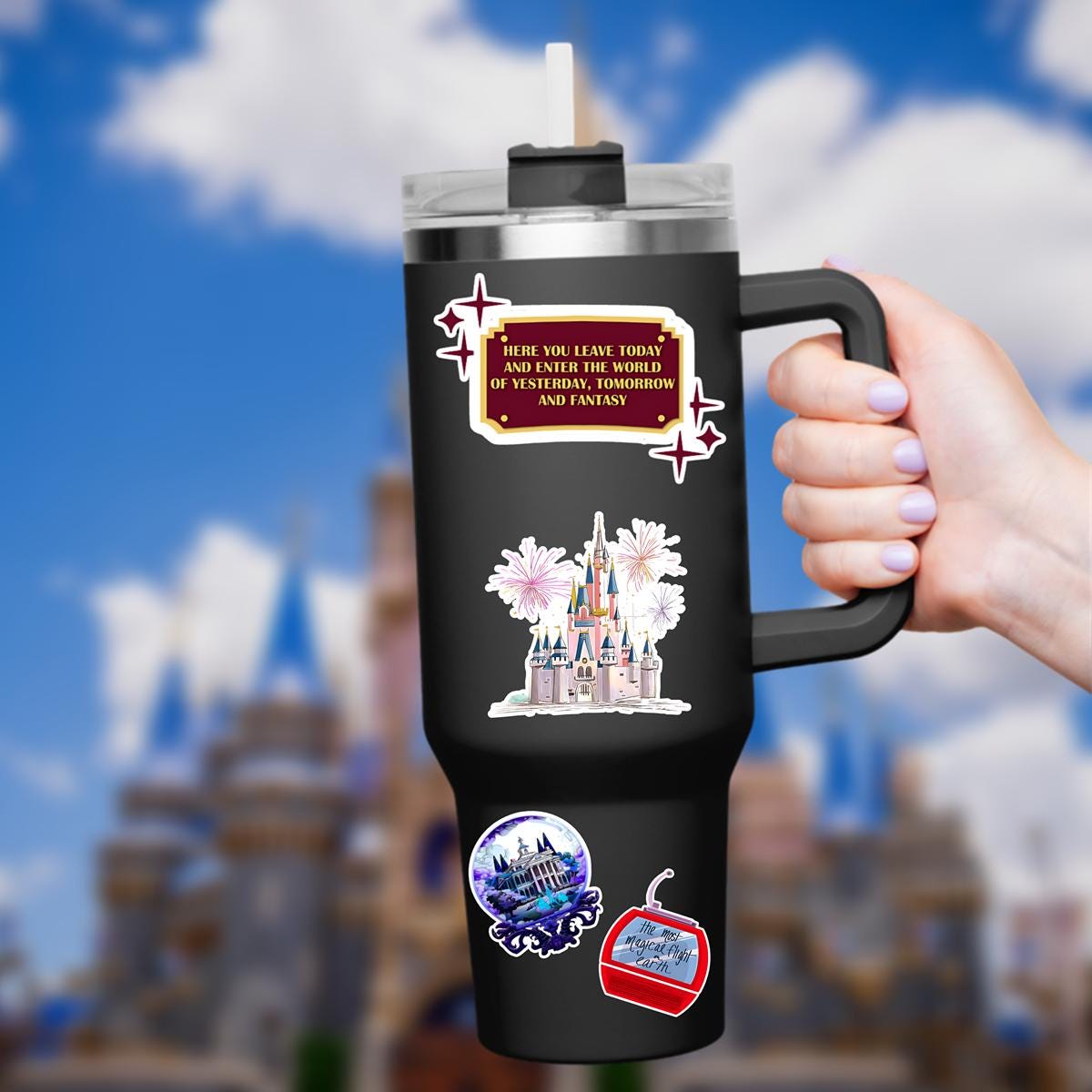 Disney Castle  World Sticker Waterproof Disney Laptop, Disneying Theme Park Vacation, Castle Park Mouse, Disney Gift, Stocking Stuffer