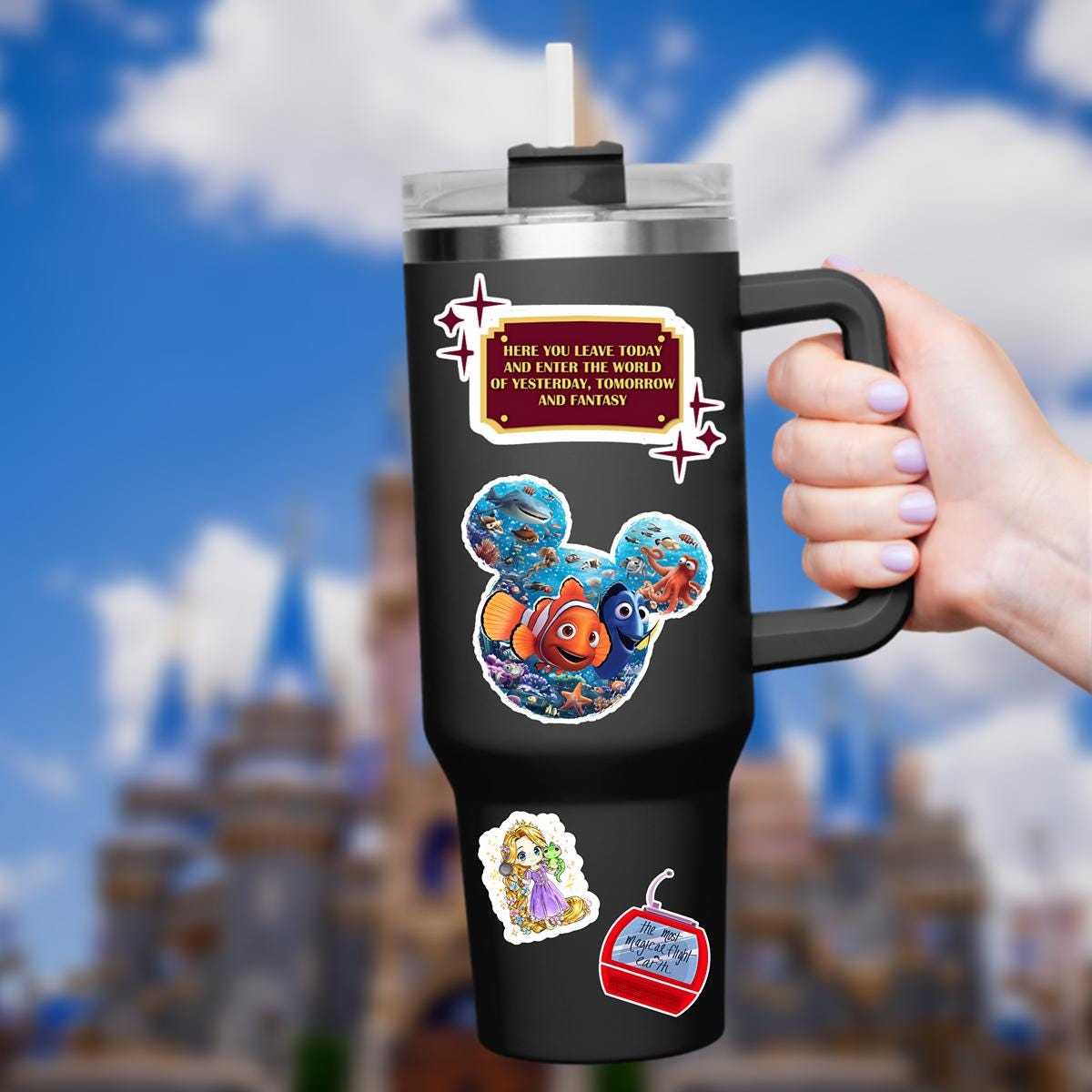 Disney Finding Nemo Just Keep Swimming Waterproof Disney Laptop Stickers/ FindingNemo planner stationery decal water bottle cell phonelogo disney gift, disney presnt, journal stickers, disney stickers, junk journal