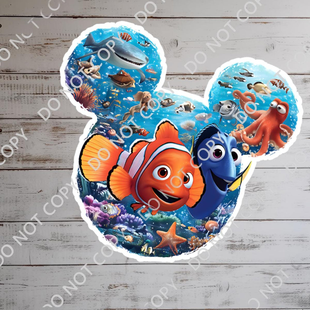 Disney Finding Nemo Just Keep Swimming Waterproof Disney Laptop Stickers/ FindingNemo planner stationery decal water bottle cell phonelogo disney gift, disney presnt, journal stickers, disney stickers, junk journal